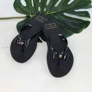 Kate Spade Denise Scalloped Bow Flip Flops